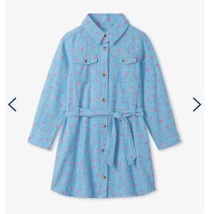 Hatley Chambray Hearts Button Down Dress - Size 5